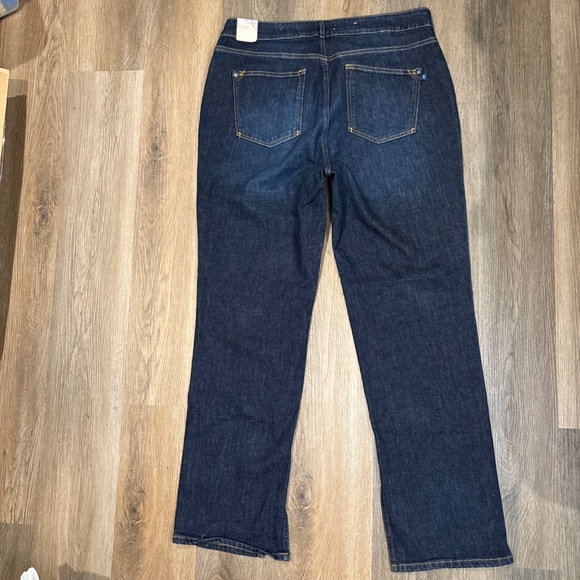 Pilcro Womens Blue Denim The Split‎ Straight Leg Jeans High Rise Size 16W NWT - Picture 3 of 16